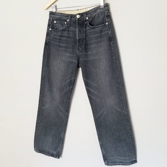 RAG & BONE Maya High Rise Ankle Straight Jeans 27 in Magic Faded Black Gray $325 - Picture 4 of 16